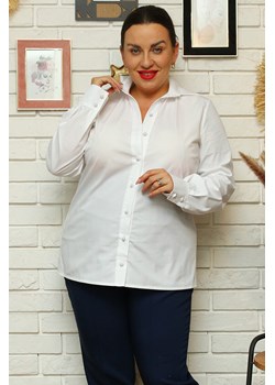 Bluzka koszulowa elegancka biznesowa MARGARITA biała ze sklepu karko.pl w kategorii Koszule damskie - zdjęcie 144684153