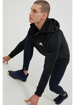adidas Performance bluza treningowa kolor czarny z kapturem gładka ze sklepu ANSWEAR.com w kategorii Bluzy męskie - zdjęcie 144743991