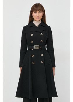 Elisabetta Franchi płaszcz wełniany kolor czarny przejściowy ze sklepu ANSWEAR.com w kategorii Płaszcze damskie - zdjęcie 144745333