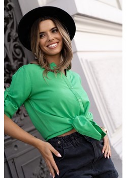 Koszula damska ze stójką zielona 15170 ze sklepu fasardi.com w kategorii Koszule damskie - zdjęcie 144788213