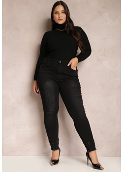 Czarne Jeansy Skinny z Postrzępionymi Nogawkami Tisa ze sklepu Renee odzież w kategorii Jeansy damskie - zdjęcie 144829720