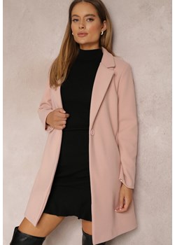 Jasnoróżowy Płaszcz Jednorzędowy Bulah ze sklepu Renee odzież w kategorii Płaszcze damskie - zdjęcie 144829910