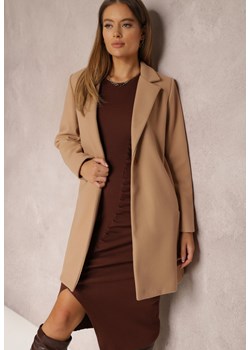 Beżowy Płaszcz Jednorzędowy Bulah ze sklepu Renee odzież w kategorii Płaszcze damskie - zdjęcie 144829920
