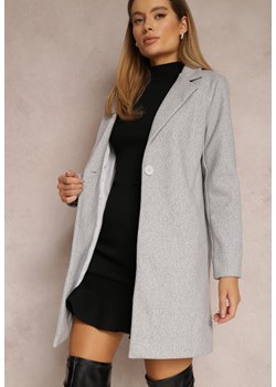 Szary Płaszcz Jednorzędowy Bulah ze sklepu Renee odzież w kategorii Płaszcze damskie - zdjęcie 144837201