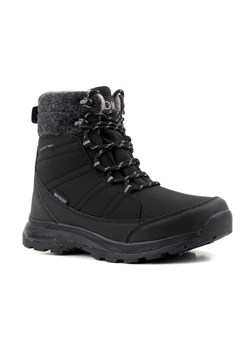 Śniegowce, buty zimowe damskie z materiałem Softshell - DK TECH 2104, czarno-szare ze sklepu ulubioneobuwie w kategorii Śniegowce damskie - zdjęcie 144843270