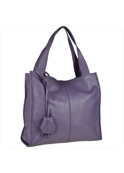 Duża torebka włoska shopper bag skóra naturalna fioletowa milka ze sklepu melon.pl w kategorii Torby Shopper bag - zdjęcie 144876424