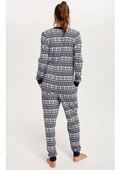 Kombinezon damski w norweski wzór piżama jednoczęściowa Alaska, Kolor granatowy-wzór, Rozmiar S, Italian Fashion ze sklepu Intymna w kategorii Piżamy damskie - zdjęcie 144877094