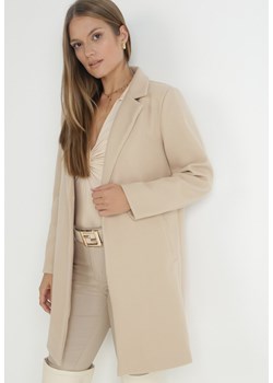 Jasnobeżowy Płaszcz Jednorzędowy Sono ze sklepu Born2be Odzież w kategorii Płaszcze damskie - zdjęcie 144882250