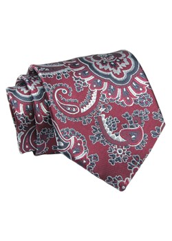 Klasyczny, Szeroki Krawat Męski CHATTIER - Czerwień w Orientalny Wzór KRCH1346 ze sklepu JegoSzafa.pl w kategorii Krawaty - zdjęcie 144928210