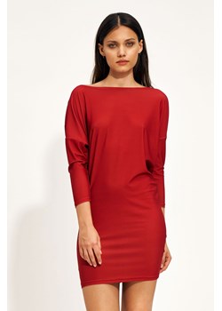 Czerwona mini sukienka typu nietoperz S215 Red (36) ze sklepu DobraKiecka w kategorii Sukienki - zdjęcie 144938432