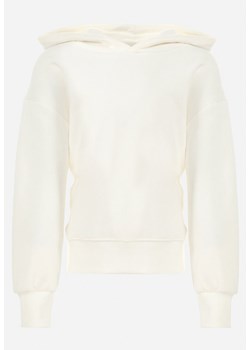 Biała Bluza Ocieplona Polarem z Kapturem Hissinis ze sklepu Born2be Odzież w kategorii Bluzy damskie - zdjęcie 144945101