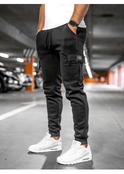 Czarne bojówki spodnie męskie dresowe Denley JX325A ze sklepu Denley w kategorii Spodnie męskie - zdjęcie 144970702