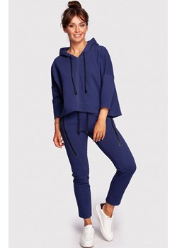 Bluza o luźnym kroju z kapturem w kolorze atramentowym B239, Kolor atramentowy, Rozmiar 2XL/3XL, BE ze sklepu Primodo w kategorii Bluzy damskie - zdjęcie 144986393