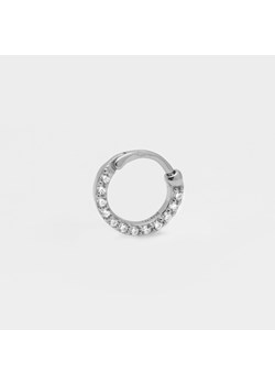 Kolczyk do piercingu srebrny typu clicker z cyrkoniami ze sklepu ANIA KRUK w kategorii Kolczyki - zdjęcie 144986782