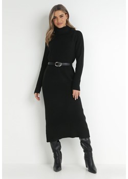 Czarna Sukienka Sweterkowa z Golfem Nazareth ze sklepu Born2be Odzież w kategorii Sukienki - zdjęcie 145033322