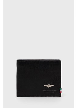 Aeronautica Militare portfel skórzany męski kolor czarny AM100 ze sklepu ANSWEAR.com w kategorii Portfele męskie - zdjęcie 145049720