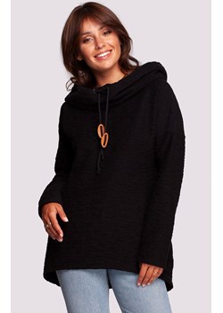 Bluza oversize z kominem i kapturem w kolorze czarnym B249, Kolor czarny, Rozmiar L, BE ze sklepu Primodo w kategorii Bluzy damskie - zdjęcie 145056544
