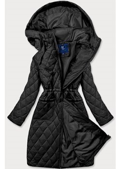 Prosta pikowana kurtka z kapturem czarna (ag6-29) ze sklepu goodlookin.pl w kategorii Płaszcze damskie - zdjęcie 145075023