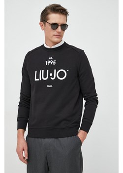 Liu Jo bluza bawełniana męska kolor czarny z nadrukiem ze sklepu ANSWEAR.com w kategorii Bluzy męskie - zdjęcie 145087781