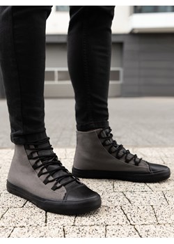 Buty męskie sneakersy - szare T378 ze sklepu ombre w kategorii Trampki męskie - zdjęcie 145132664