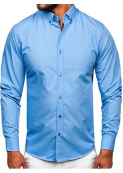 Koszula męska elegancka z długim rękawem błękitna Bolf 5821-1 ze sklepu Denley w kategorii Koszule męskie - zdjęcie 145149394