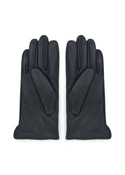 Damskie rękawiczki skórzane pikowane w zygzaki czarne ze sklepu WITTCHEN w kategorii Rękawiczki damskie - zdjęcie 145173943