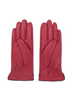 Damskie rękawiczki skórzane z obszyciem w kłos czerwone ze sklepu WITTCHEN w kategorii Rękawiczki damskie - zdjęcie 145173964