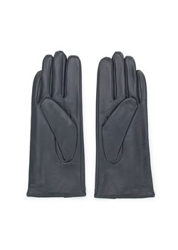 Damskie rękawiczki skórzane z ozdobnym stębnowaniem ciemnoszare ze sklepu WITTCHEN w kategorii Rękawiczki damskie - zdjęcie 145173973