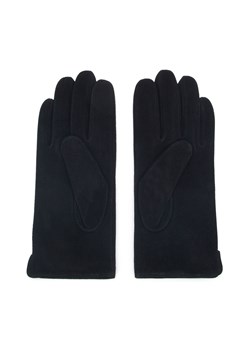 Damskie rękawiczki welurowe czarne ze sklepu WITTCHEN w kategorii Rękawiczki damskie - zdjęcie 145174001