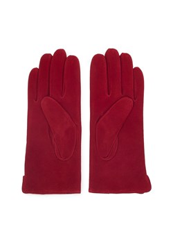 Damskie rękawiczki welurowe ciemny czerwone ze sklepu WITTCHEN w kategorii Rękawiczki damskie - zdjęcie 145174002