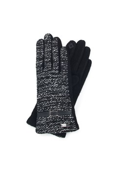Damskie rękawiczki z tkaniny bouclé czarno-białe ze sklepu WITTCHEN w kategorii Rękawiczki damskie - zdjęcie 145174022