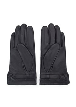 Męskie rękawiczki skórzane z paskiem na zatrzask ciemny brąz ze sklepu WITTCHEN w kategorii Rękawiczki męskie - zdjęcie 145174043