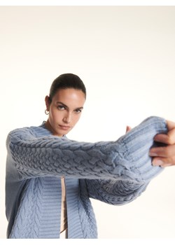 Reserved - Kardigan z wiskozą - Niebieski ze sklepu Reserved w kategorii Swetry damskie - zdjęcie 145190420