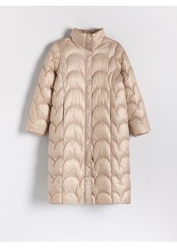 Reserved - Pikowany płaszcz - Kremowy ze sklepu Reserved w kategorii Płaszcze damskie - zdjęcie 145207684