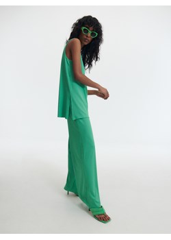Reserved - Szerokie spodnie - Zielony ze sklepu Reserved w kategorii Spodnie damskie - zdjęcie 145209540