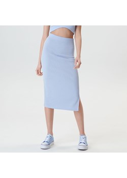 Sinsay - Spódnica midi prążkowana - Niebieski ze sklepu Sinsay w kategorii Spódnice - zdjęcie 145231031
