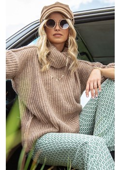 F1270 sweter z golfem wełna, Kolor latte, Rozmiar 34/36, Fobya ze sklepu Primodo w kategorii Swetry damskie - zdjęcie 145254262