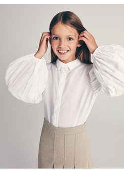 Reserved - Koszula z dekoracyjnymi rękawami - Biały ze sklepu Reserved w kategorii Koszule dziewczęce - zdjęcie 145395570