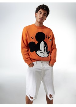 Reserved - Sweter roundneck Myszka Mickey - Pomarańczowy ze sklepu Reserved w kategorii Swetry męskie - zdjęcie 145397371