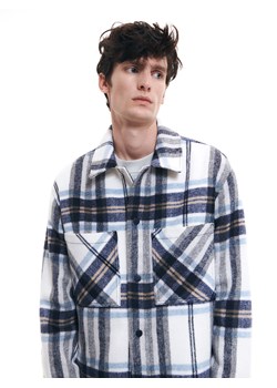 Reserved - Kurtka koszulowa z domieszką wełny - Granatowy ze sklepu Reserved w kategorii Koszule męskie - zdjęcie 145399250