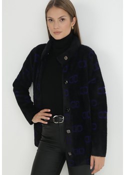 Czarno-Granatowy Kardigan Zapinany Arcite ze sklepu Born2be Odzież w kategorii Swetry damskie - zdjęcie 145407952