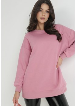 Ciemnoróżowa Bluza Oversize z Polarem Mes ze sklepu Born2be Odzież w kategorii Bluzy damskie - zdjęcie 145411933