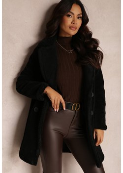 Czarny Płaszcz Futerko Teddy Aerice ze sklepu Renee odzież w kategorii Futra damskie - zdjęcie 145414451