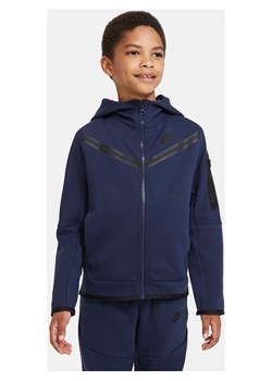 Rozpinana bluza z kapturem dla dużych dzieci (chłopców) Nike Sportswear Tech Fleece - Niebieski ze sklepu Nike poland w kategorii Bluzy chłopięce - zdjęcie 145491463