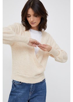 Y.A.S sweter wełniany kolor beżowy ze sklepu ANSWEAR.com w kategorii Swetry damskie - zdjęcie 145496510