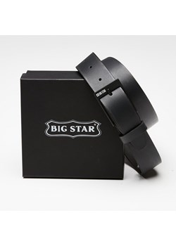 Skórzany pasek męski Big Star Shoes HH674135 100cm czarny ze sklepu ButyButy.pl w kategorii Paski męskie - zdjęcie 145517023