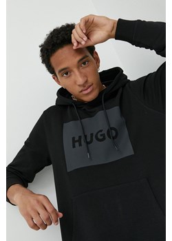 HUGO bluza bawełniana męska kolor czarny z kapturem 50473168 ze sklepu ANSWEAR.com w kategorii Bluzy męskie - zdjęcie 145745254
