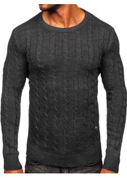 Grafitowy sweter męski Denley MM6021 ze sklepu Denley w kategorii Swetry męskie - zdjęcie 145753874