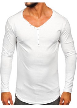 Biały longsleeve męski Bolf 5059A ze sklepu Denley w kategorii T-shirty męskie - zdjęcie 145753882