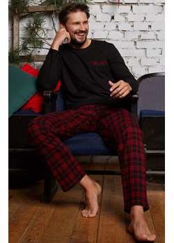 Piżama męska z długim rękawem i długimi nogawkami Zeman, Kolor czarno-czerwony, Rozmiar M, Italian Fashion ze sklepu Intymna w kategorii Piżamy męskie - zdjęcie 145796423